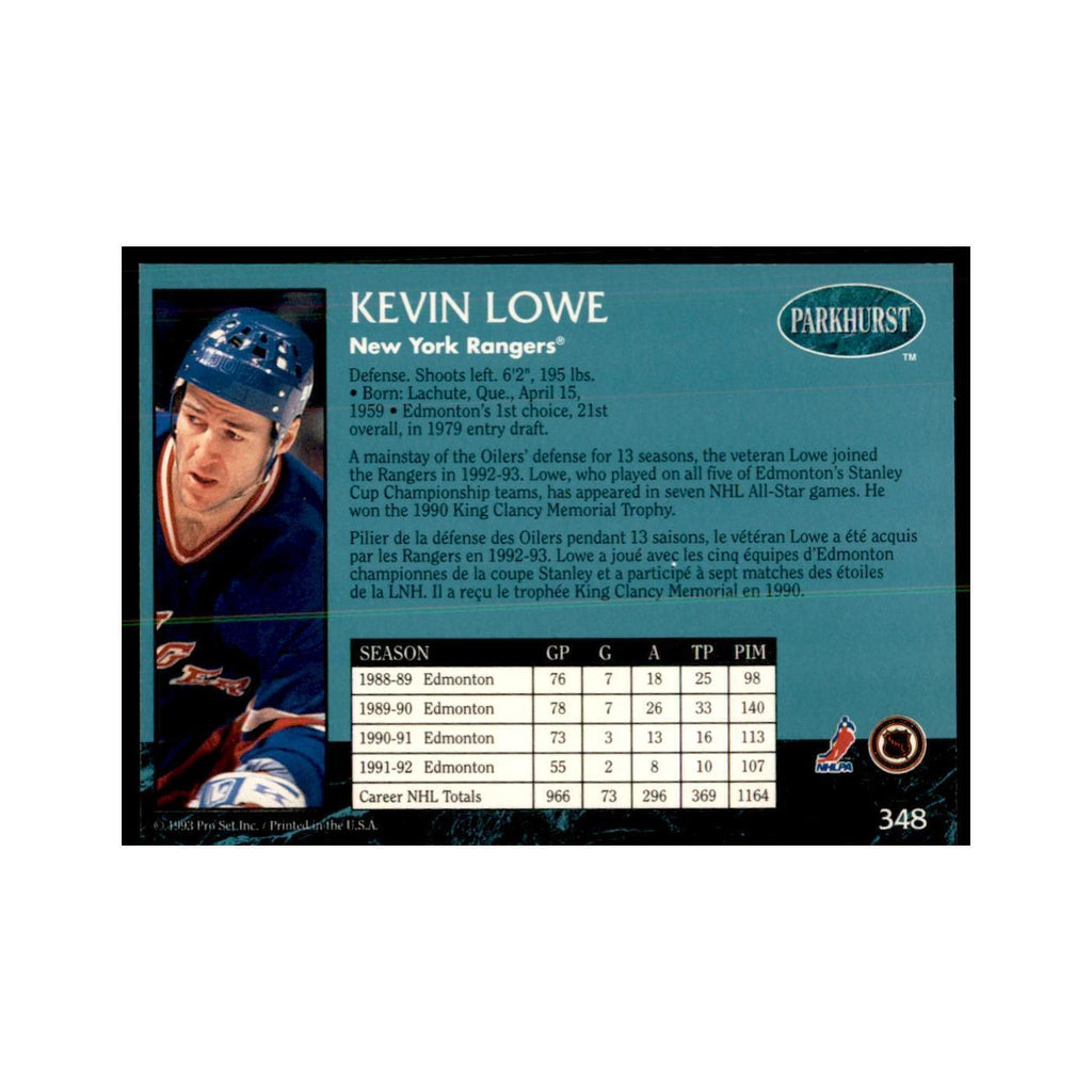 1992 Parkhurst French Kevin Lowe Hockey Cards #348