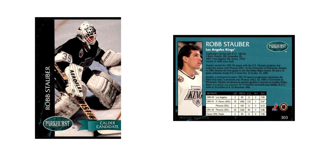 1992 Parkhurst French Robb Stauber Hockey Cards #303