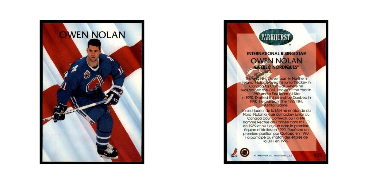 1992 Parkhurst French Owen Nolan Hockey Cards #455