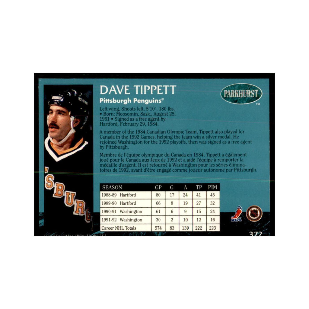 1992 Parkhurst French Dave Tippett Hockey Cards #372