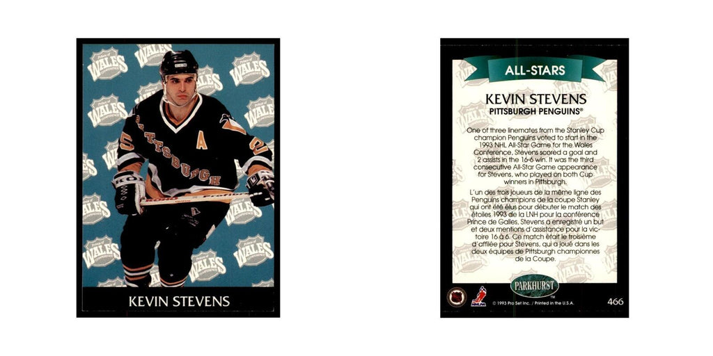 1992 Parkhurst French Kevin Stevens Hockey Cards #466