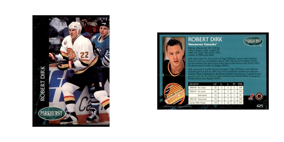 1992 Parkhurst French Robert Dirk Hockey Cards #425