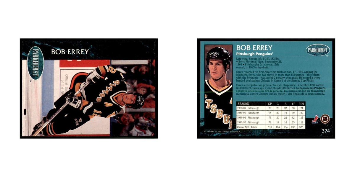 1992 Parkhurst French Bob Errey Hockey Cards #374