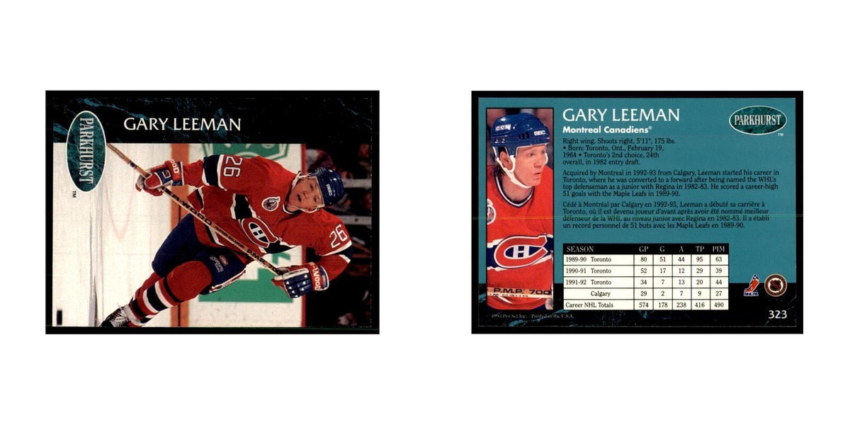 1992 Parkhurst French Gary Leeman Hockey Cards #323