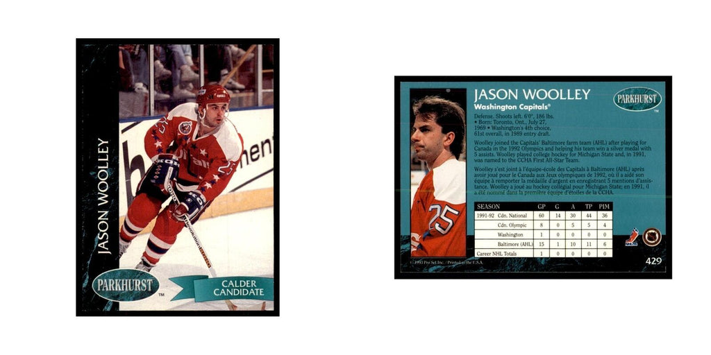 1992 Parkhurst French Jason Woolley Hockey Cards #429