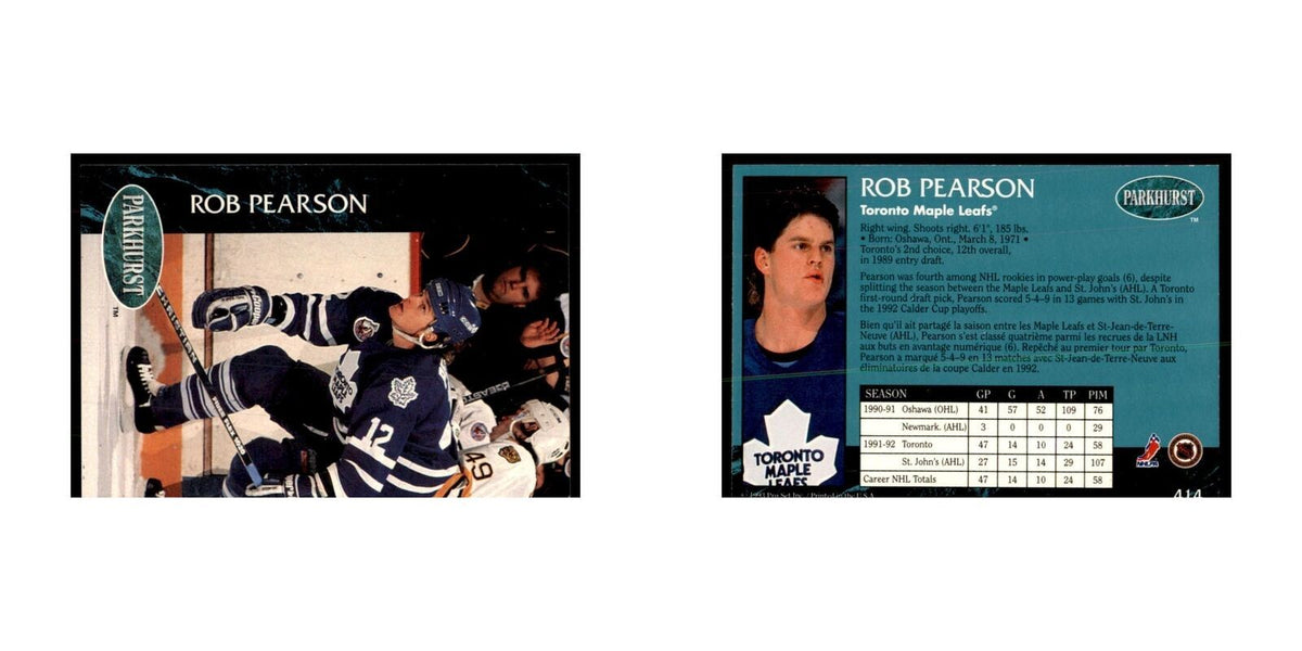 1992 Parkhurst French Rob Pearson Hockey Cards #414