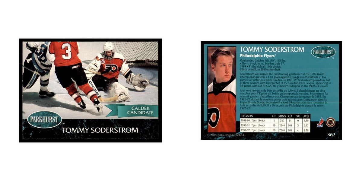 1992 Parkhurst French Tommy Soderstrom Hockey Cards #367