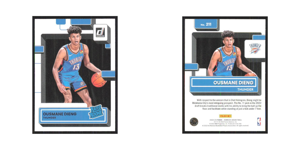 Ousmane Dieng Rookie 2022 Panini Donruss #211 Oklahoma City Thunder NM