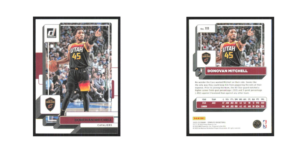 Donovan Mitchell 2022 Panini Donruss #111 Cleveland Cavaliers Basketball Card NM