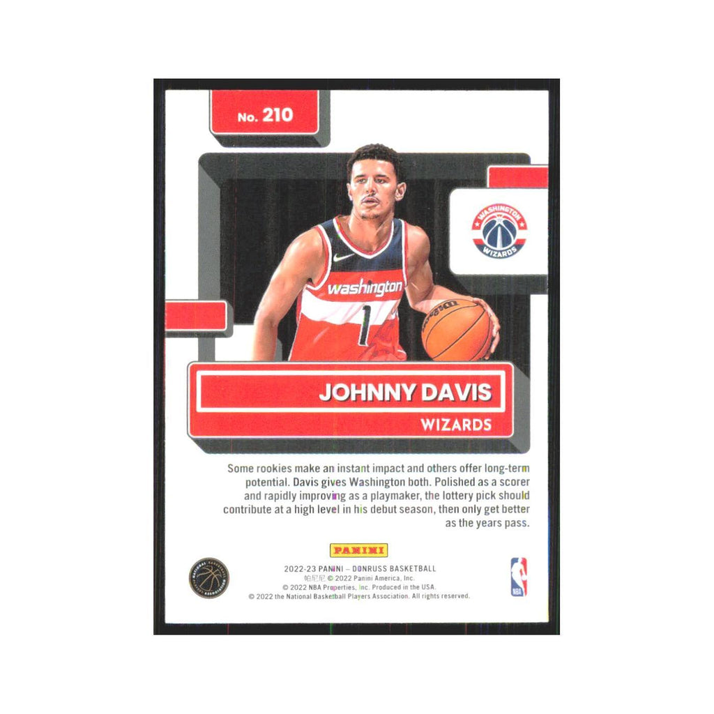 Johnny Davis Rookie 2022 Panini Donruss #210 Washington Wizards NM
