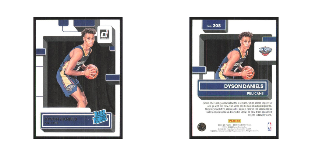 Dyson Daniels Rookie 2022 Panini Donruss #208 New Orleans Pelicans NM