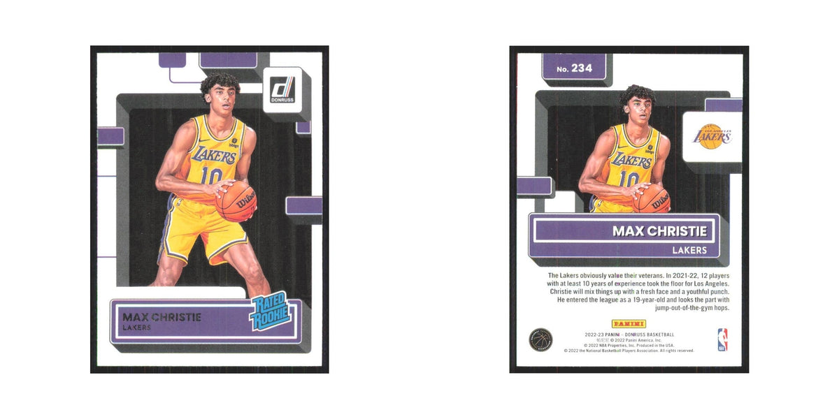 Max Christie Rookie 2022 Panini Donruss #234 Los Angeles Lakers NM