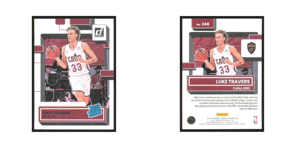 Luke Travers Rookie 2022 Panini Donruss #248 Cleveland Cavaliers NM