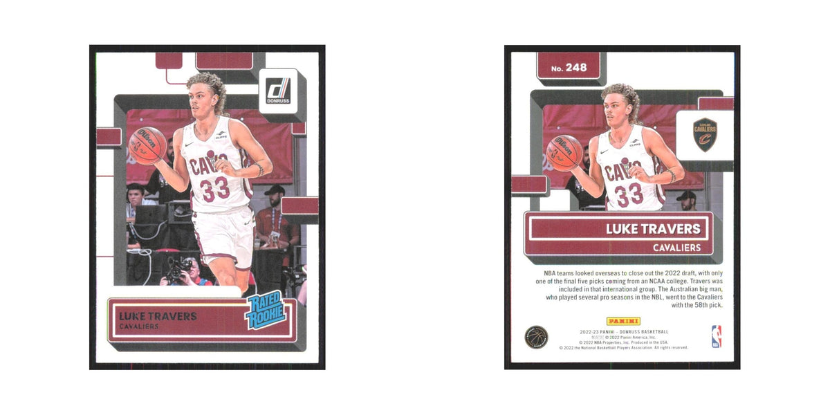 Luke Travers Rookie 2022 Panini Donruss #248 Cleveland Cavaliers NM