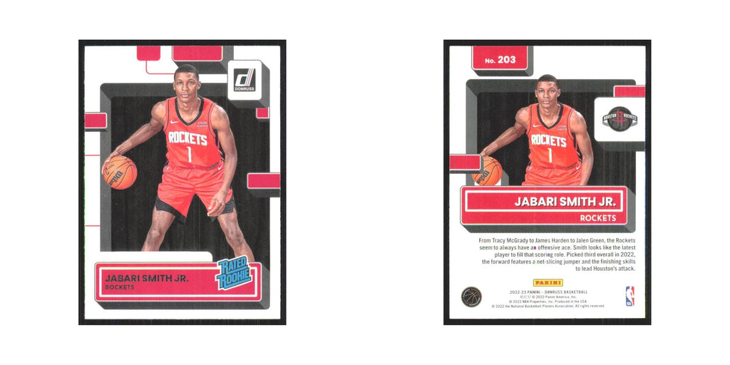 Jabari Smith Jr. Rookie 2022 Panini Donruss #203 Houston Rockets NM