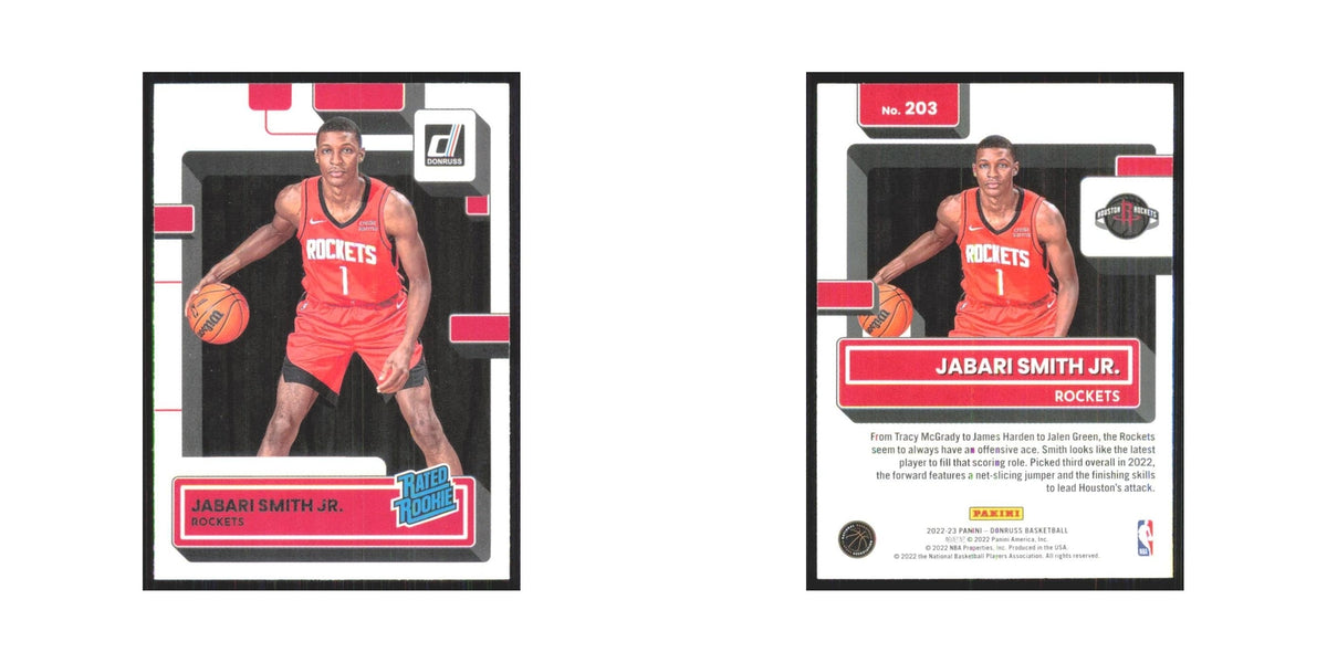 Jabari Smith Jr. Rookie 2022 Panini Donruss #203 Houston Rockets NM