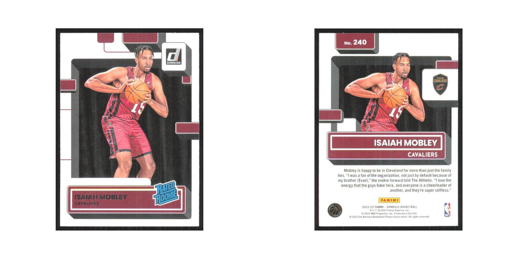 Isaiah Mobley Rookie 2022 Panini Donruss #240 Cleveland Cavaliers NM