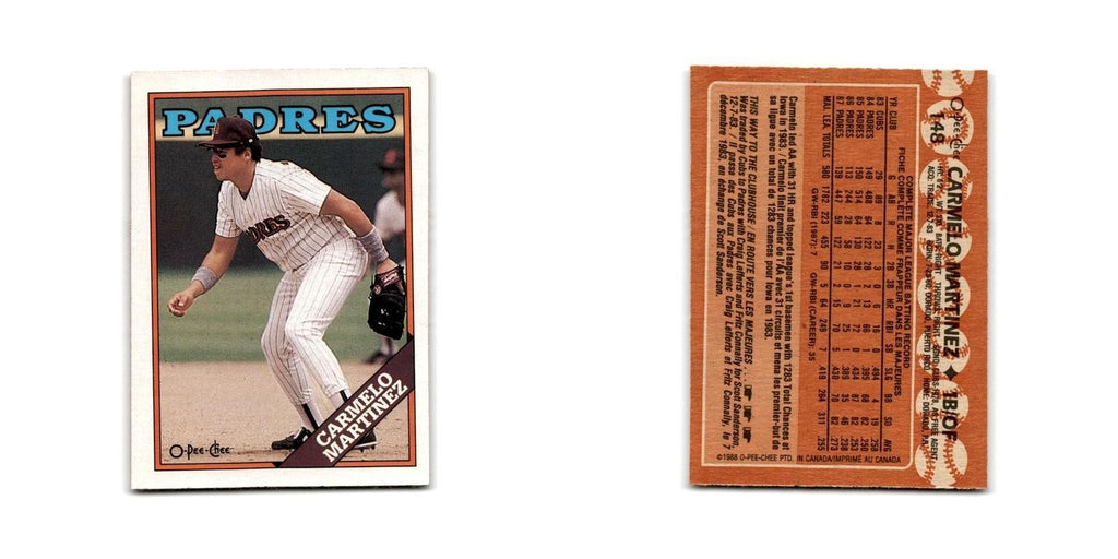Carmelo Martinez 1988 O-Pee-Chee #148 San Diego Padres Baseball Card NM