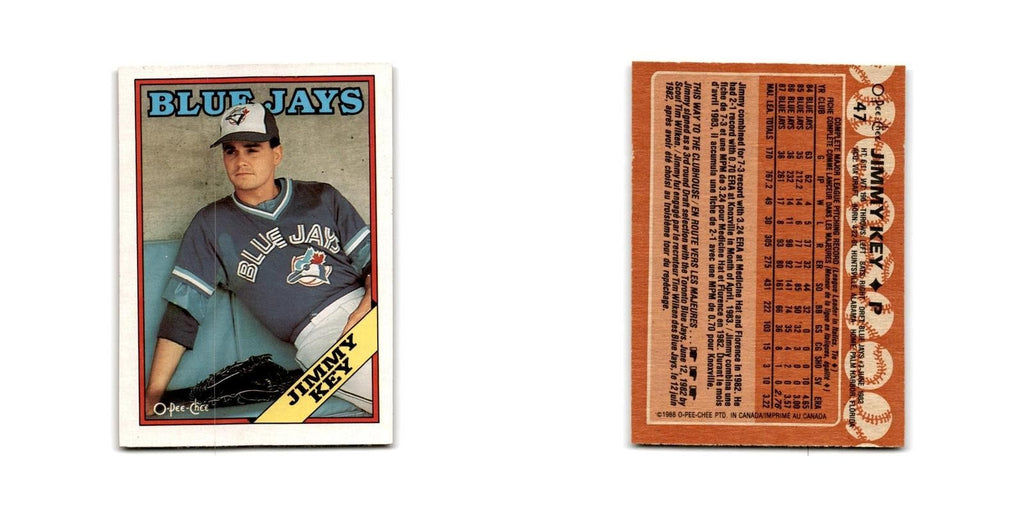 Jimmy Key 1988 O-Pee-Chee #47 Toronto Blue Jays Baseball Card NM
