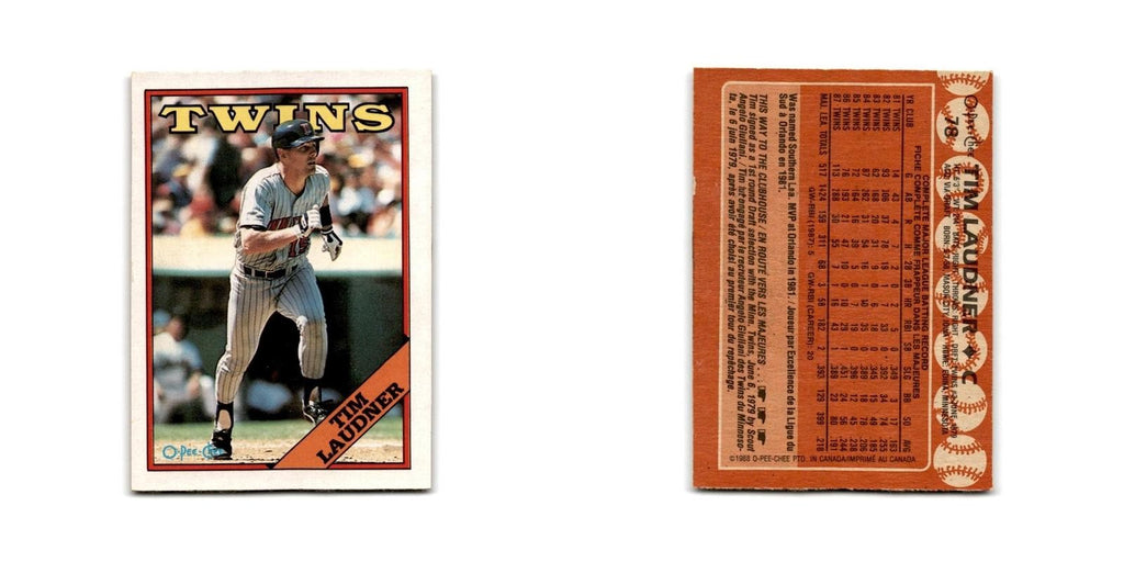 Tim Laudner 1988 O-Pee-Chee #78 Minnesota Twins Baseball Card NM
