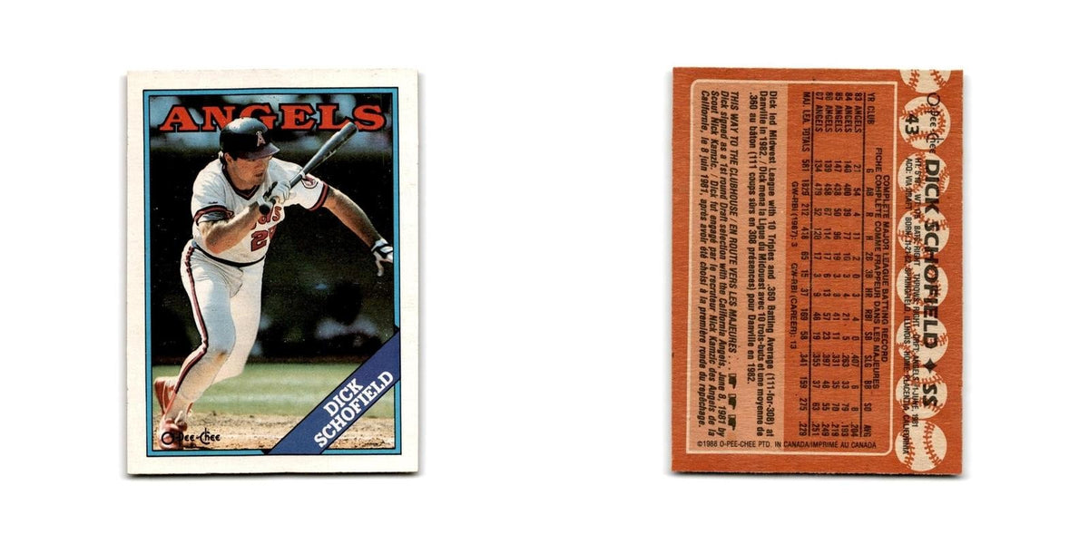 Dick Schofield 1988 O-Pee-Chee #43 California Angels Baseball Card NM