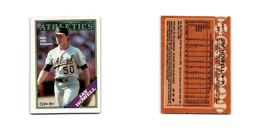 Jay Howell 1988 O-Pee-Chee #91 Los Angeles Dodgers Baseball Card NM
