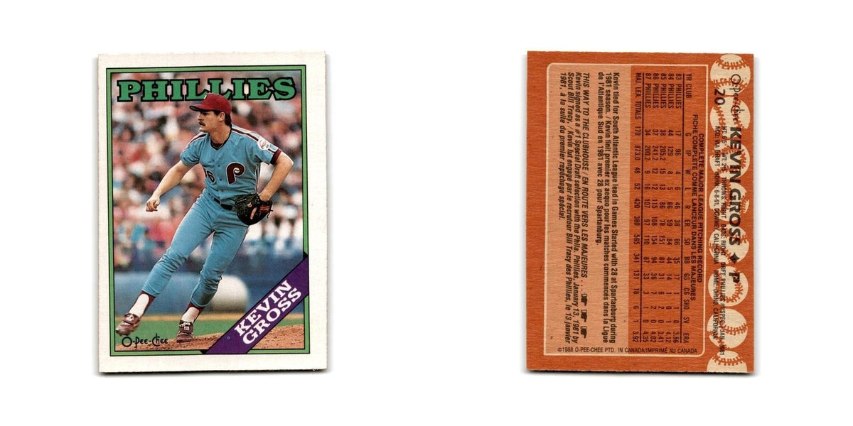 Kevin Gross 1988 O-Pee-Chee #20 Philadelphia Phillies Baseball Card NM