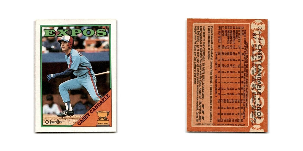 Casey Candaele 1988 O-Pee-Chee #87 Montreal Expos Baseball Card NM