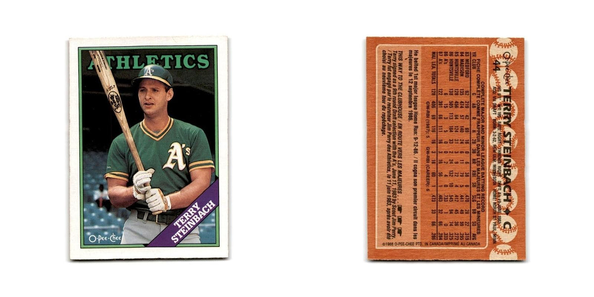 Terry Steinbach 1988 O-Pee-Chee #44 Oakland Athletics Baseball Card NM