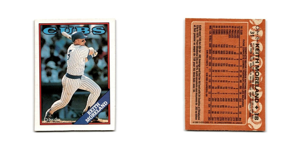 Keith Moreland 1988 O-Pee-Chee #31 Chicago Cubs Baseball Card NM