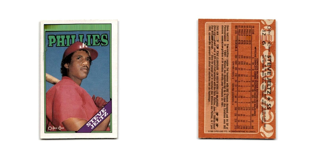 Steve Jeltz 1988 O-Pee-Chee #126 Philadelphia Phillies Baseball Card NM