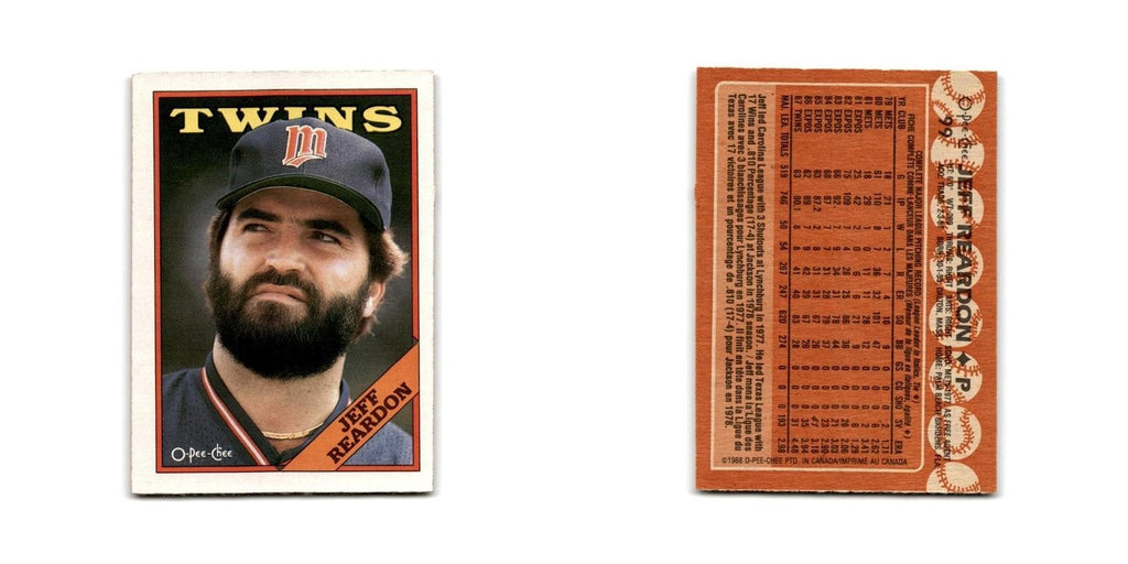 Jeff Reardon 1988 O-Pee-Chee #99 Minnesota Twins Baseball Card NM