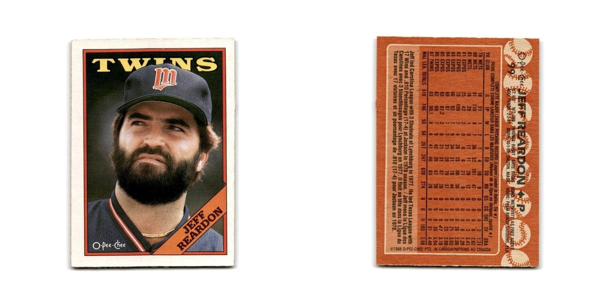 Jeff Reardon 1988 O-Pee-Chee #99 Minnesota Twins Baseball Card NM