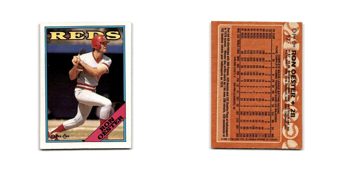 Ron Oester 1988 O-Pee-Chee #17 Cincinnati Reds Baseball Card NM