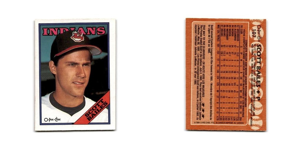 Scott Bailes 1988 O-Pee-Chee #107 Cleveland Indians Baseball Card NM
