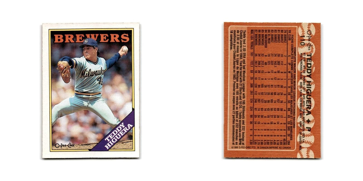 Teddy Higuera 1988 O-Pee-Chee #110 Milwaukee Brewers Baseball Card NM