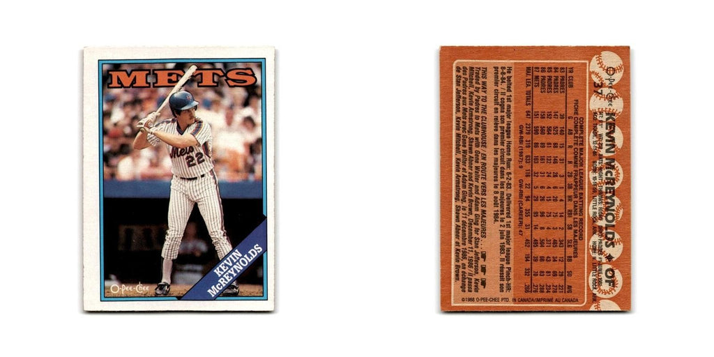 Kevin McReynolds 1988 O-Pee-Chee #37 New York Mets Baseball Card NM