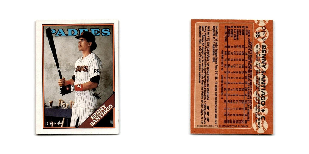 Benny Santiago 1988 O-Pee-Chee #86 San Diego Padres Baseball Card NM