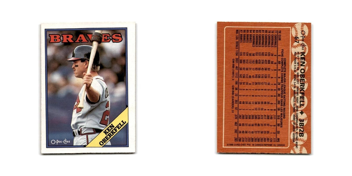 Ken Oberkfell 1988 O-Pee-Chee #67 Atlanta Braves Baseball Card NM