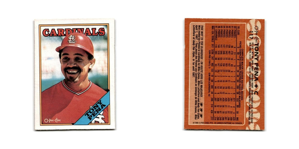 Tony Pena 1988 O-Pee-Chee #117 St. Louis Cardinals Baseball Card NM