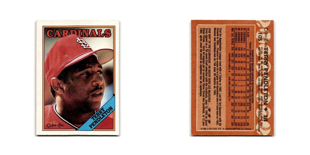 Terry Pendleton 1988 O-Pee-Chee #105 St. Louis Cardinals Baseball Card NM