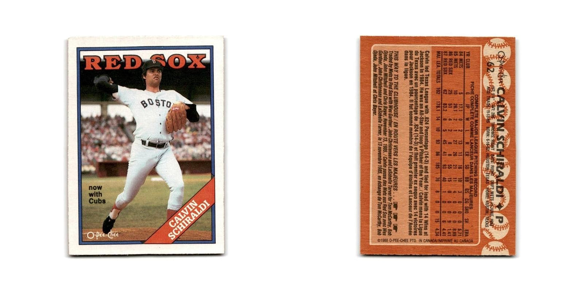 Calvin Schiraldi 1988 O-Pee-Chee #62 Chicago Cubs Baseball Card NM
