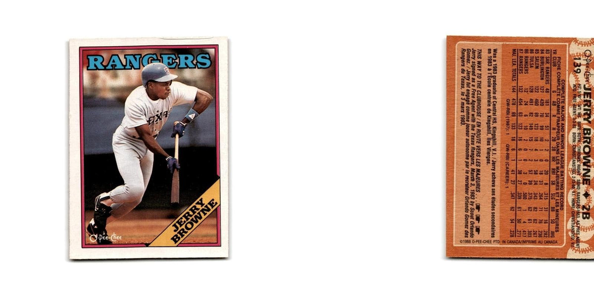 Jerry Browne 1988 O-Pee-Chee #139 Texas Rangers Baseball Card NM