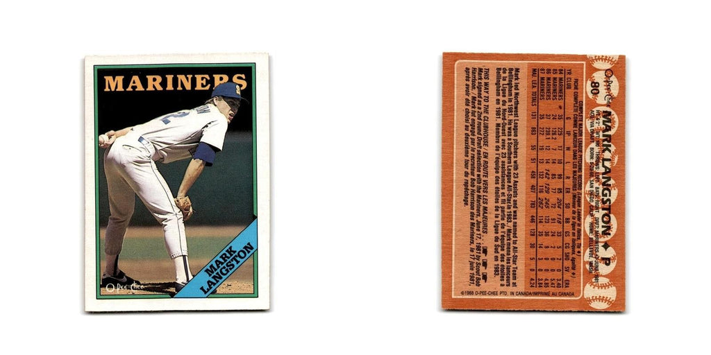 Mark Langston 1988 O-Pee-Chee #80 Seattle Mariners Baseball Card NM
