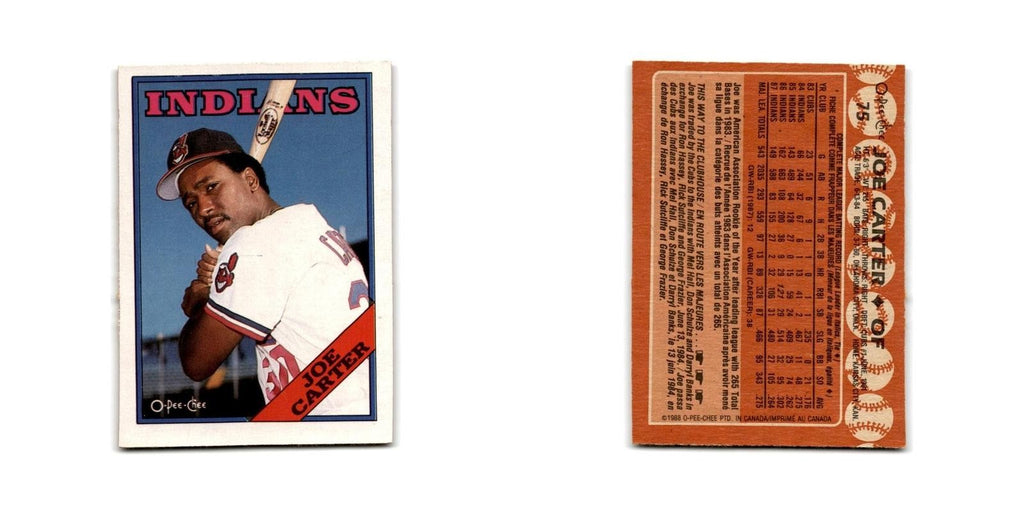 Joe Carter 1988 O-Pee-Chee #75 Cleveland Indians Baseball Card NM