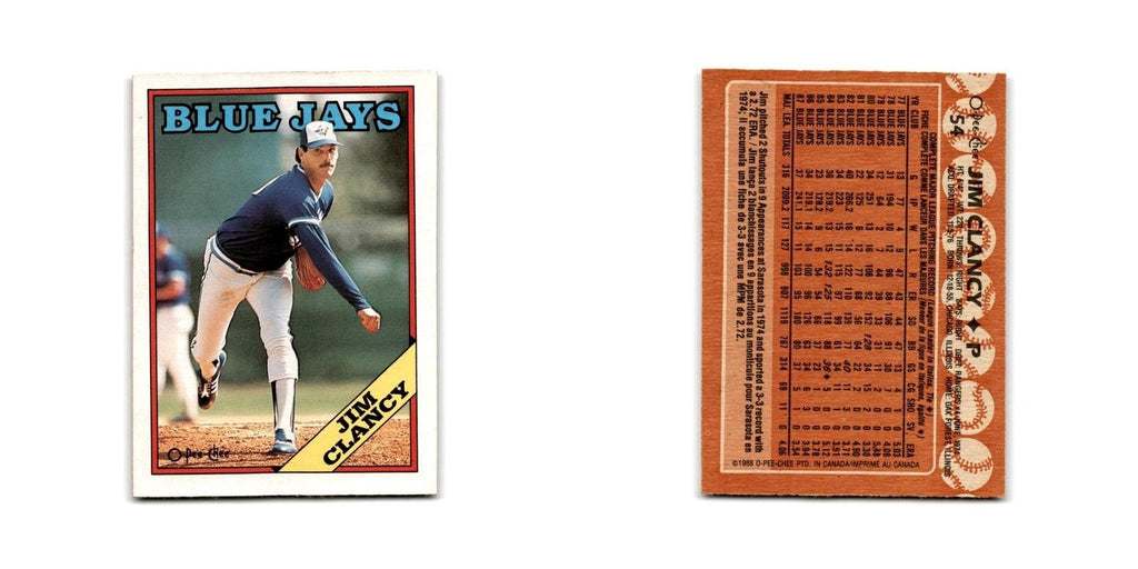 Jim Clancy 1988 O-Pee-Chee #54 Toronto Blue Jays Baseball Card NM