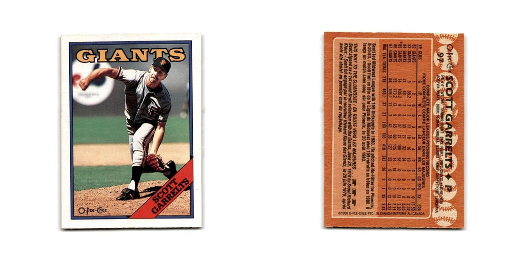 Scott Garrelts 1988 O-Pee-Chee #97 San Francisco Giants Baseball Card NM