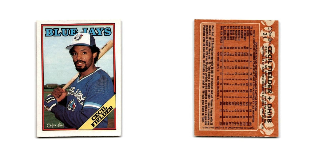 Cecil Fielder 1988 O-Pee-Chee #21 Toronto Blue Jays Baseball Card NM