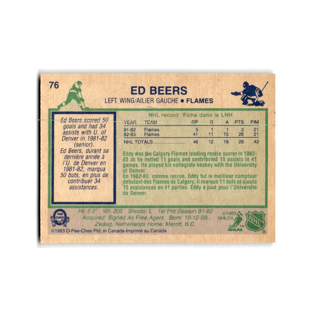 1983 O-Pee-Chee Ed Beers RC Calgary Flames #76