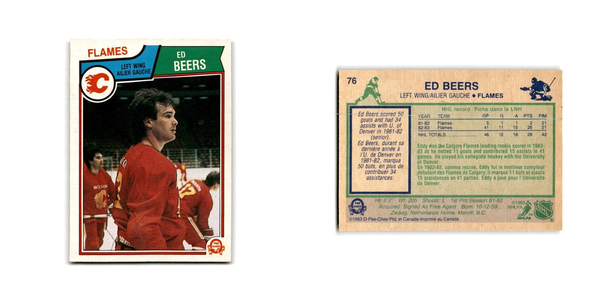 1983 O-Pee-Chee Ed Beers RC Calgary Flames #76